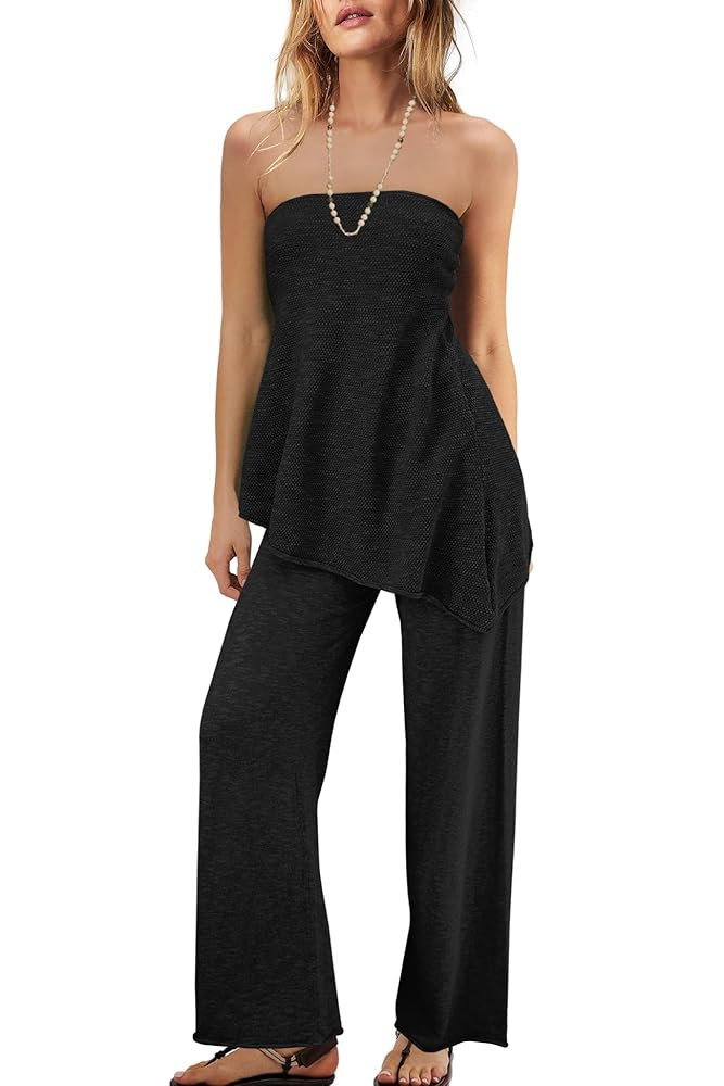 Panadila Womens Off Shoulder Sweater Set 2 Piece Outfits Summer Vacation Knit Matching Lounge Set... | Amazon (US)