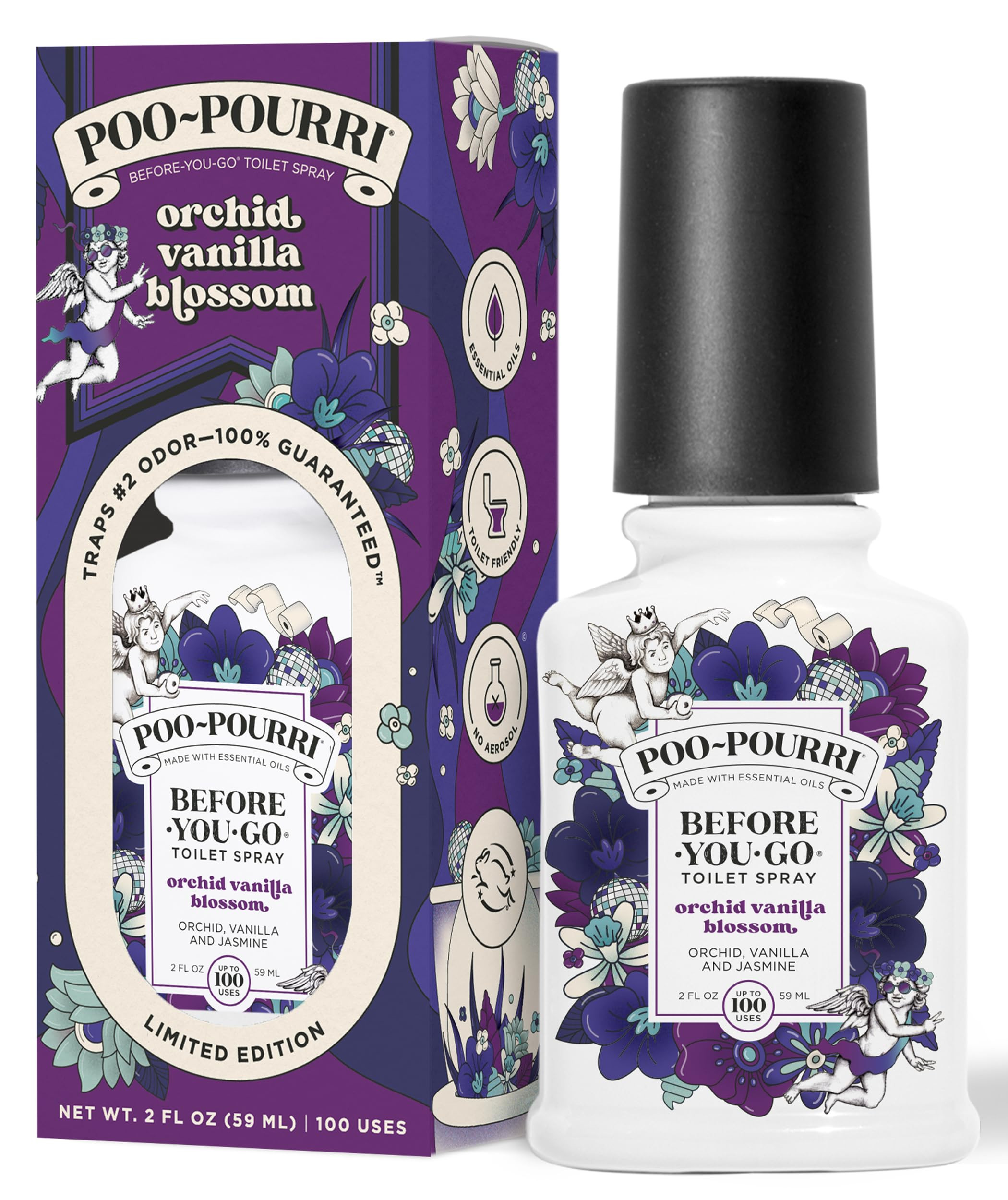 Poo-Pourri Before-You-Go Toilet Spray, Orchid Vanilla Blossom, 2 Fl Oz – Orchid, Vanilla and Ja... | Amazon (US)