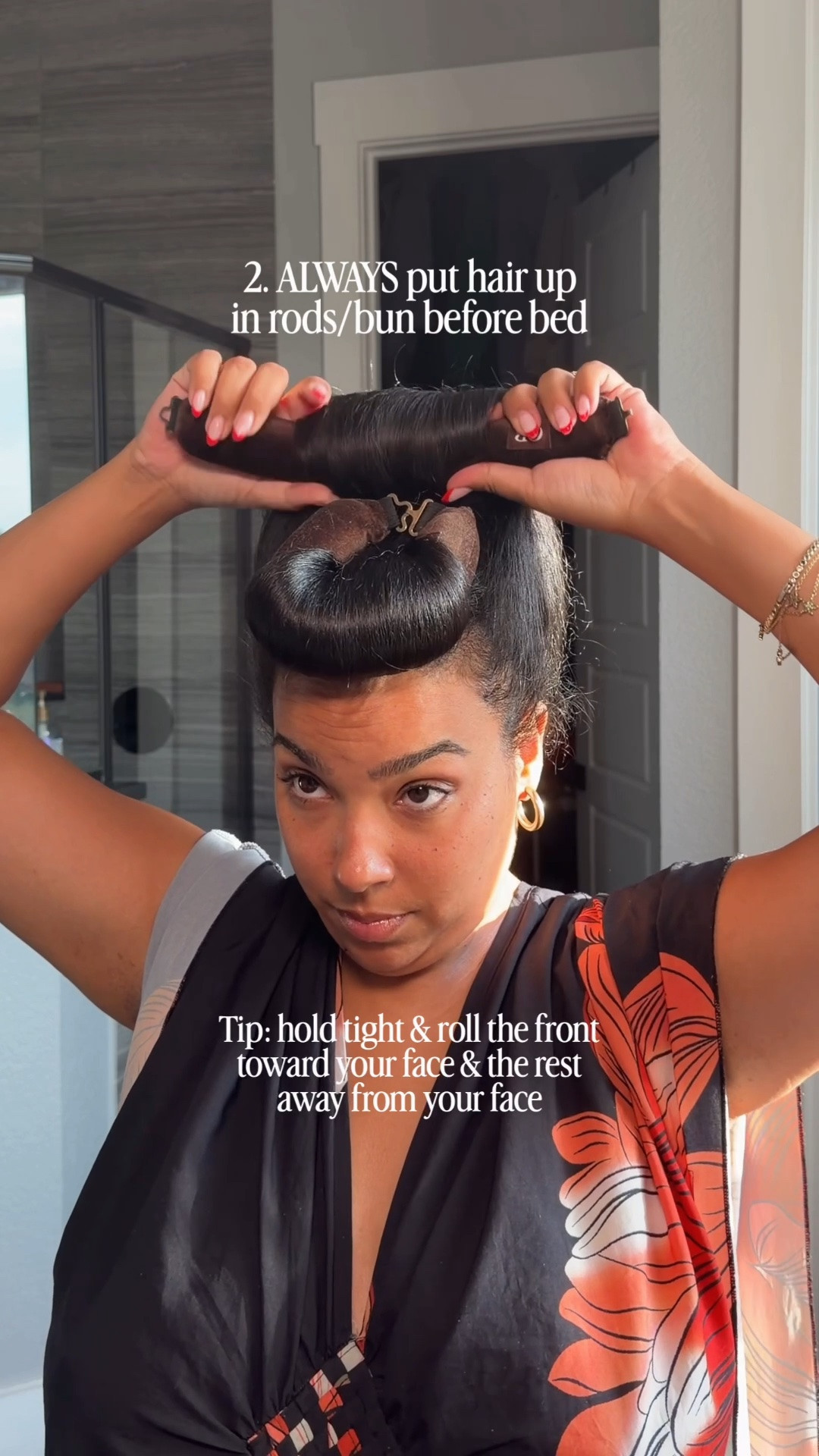 This is how I get my hair to last for 2 weeks! Whether my hair is in a roller set like this (I wet set my natural hair about 2 times a month!) or have a blowout / silk press - this is my hair routine! And it never fails me! 

What’s in my hair:

@Pattern Beauty Repair360 Leave-In Foam
@ColorWow Extra Strength Dreamcoat Spray

After rollers come out:
@Pattern Beauty heat protectant (not shown, I blew out my hair with a @t3 aire blowdry brush attachment)

Before rolling up for the night:
@emijay heavenly hair milk

After overnight blowout rods come down:
@kenra anti-humidity finishing spray 
@gisou hair oil

#LTKgrwm #LTKBeauty