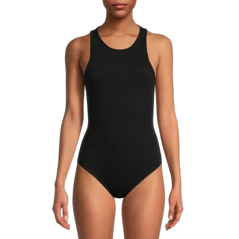Time and Tru Women's Halter Rib Bodysuit | Walmart (US)