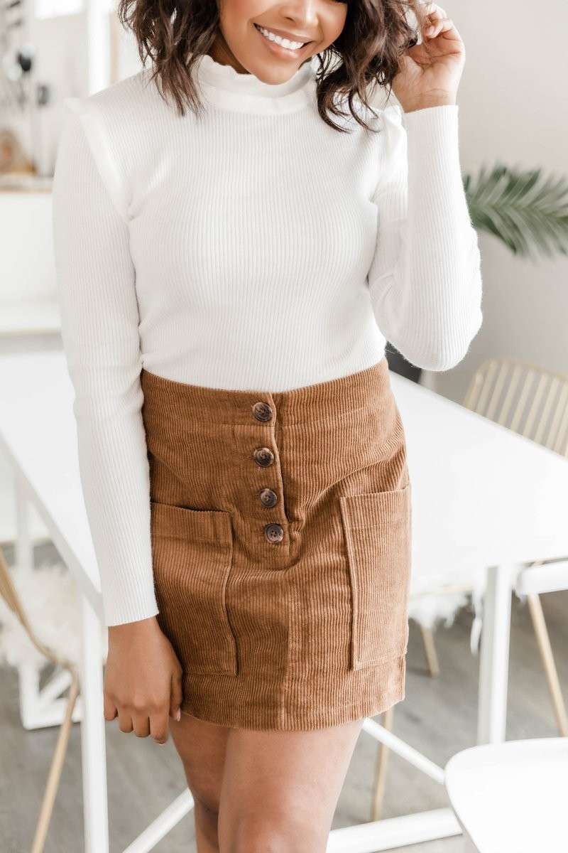 Frilled For Fall Ivory Blouse | The Pink Lily Boutique