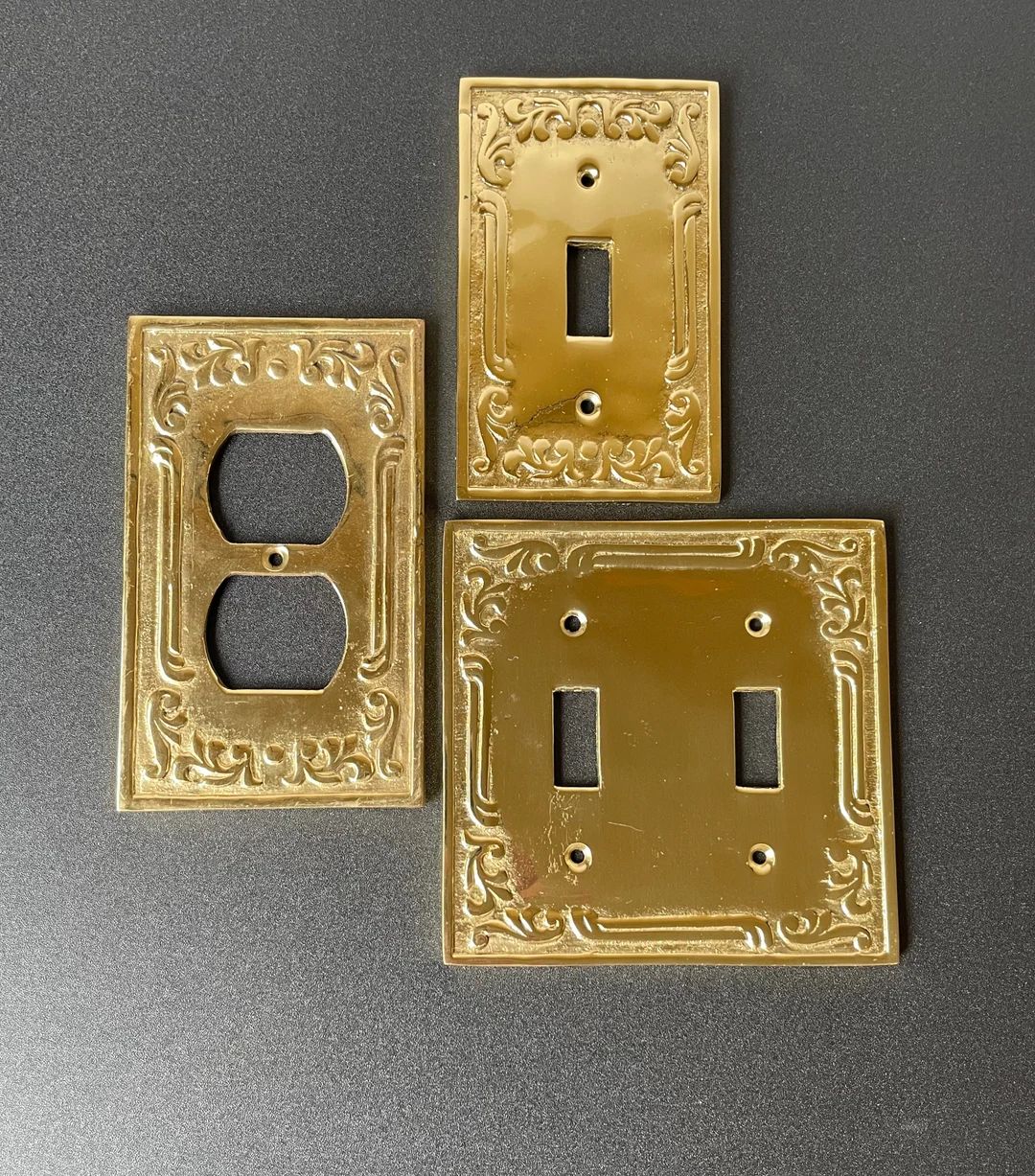 Vintage Brass Light Switch or Outlet Cover Plate - Etsy | Etsy (US)