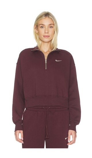 Favorite 1/2 Zip Cropped Sweatshirt in Burgundy Crush & Sail

              
    
        
      ... | Revolve Clothing (Global)