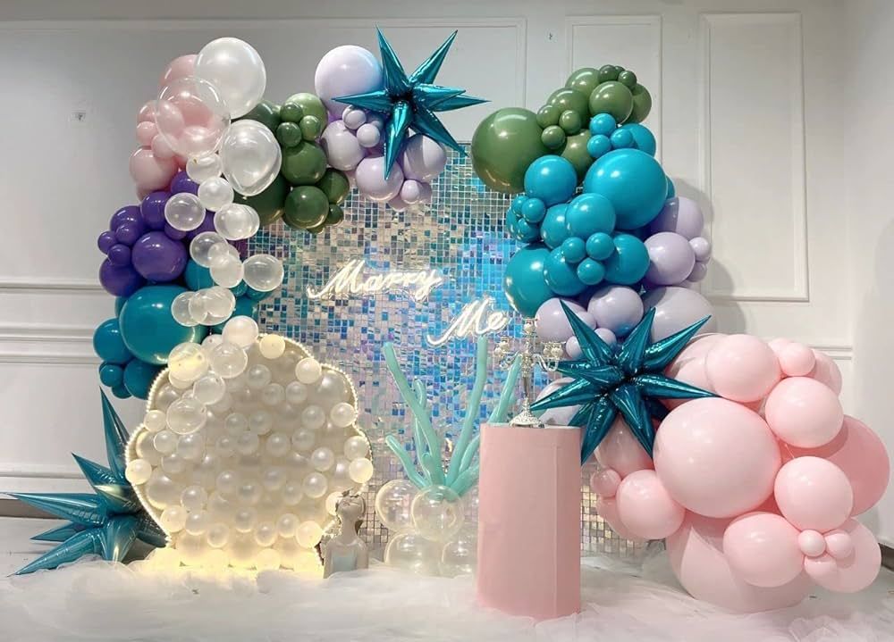 Kate Square Rainbow Blue Sequin Wall Panels Wedding Decoration Wall Shimmer Birthday Party (Pack ... | Amazon (US)