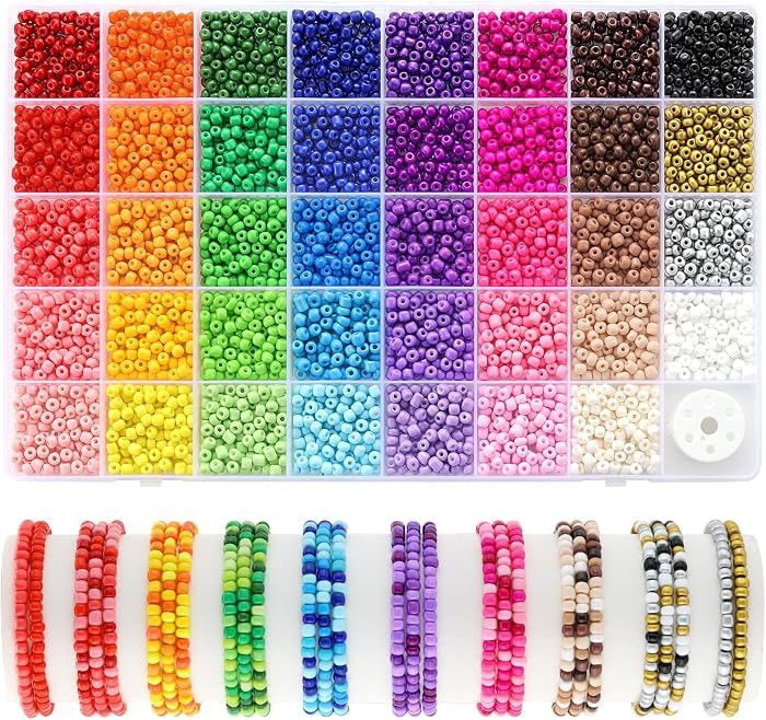4mm Seed Beads for Jewelry Making, Small Beads for Bracelets Making Kit | Amazon (US)
