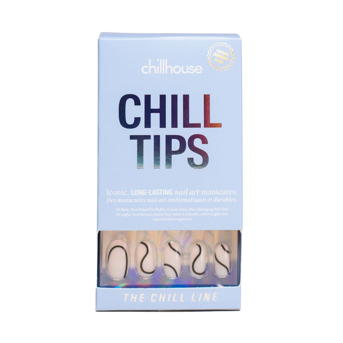 Chillhouse Chill Tips Nail Art Press On Fake Nails - The Chill Line - 24ct | Target