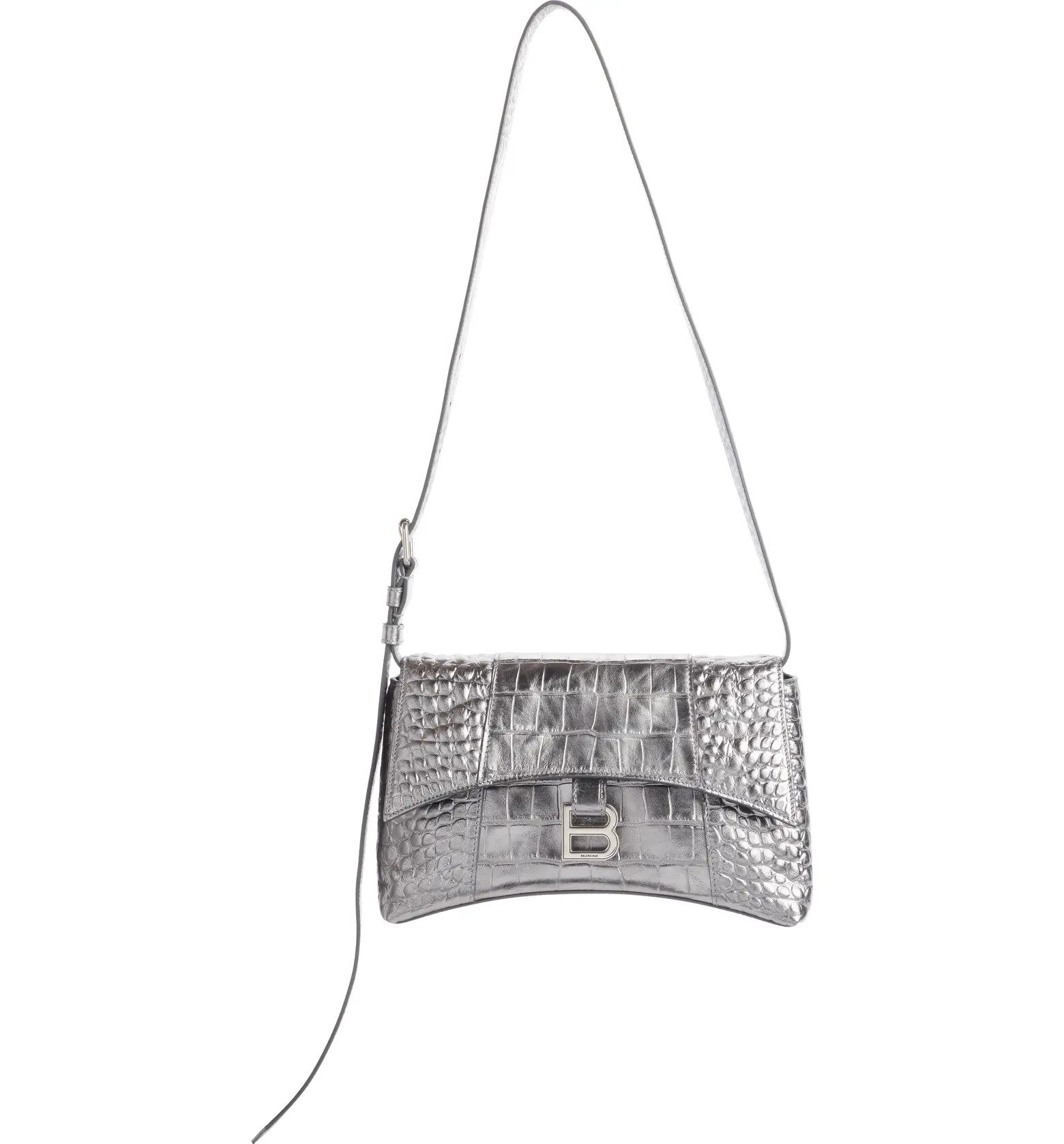 Balenciaga Extra Small Downtown Croc Embossed Leather Shoulder Bag | Nordstrom | Nordstrom