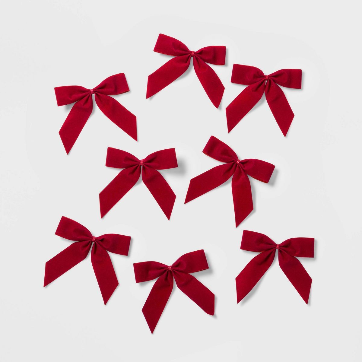 8ct 4.5in Velvet Christmas Bow Red - Wondershop™ | Target