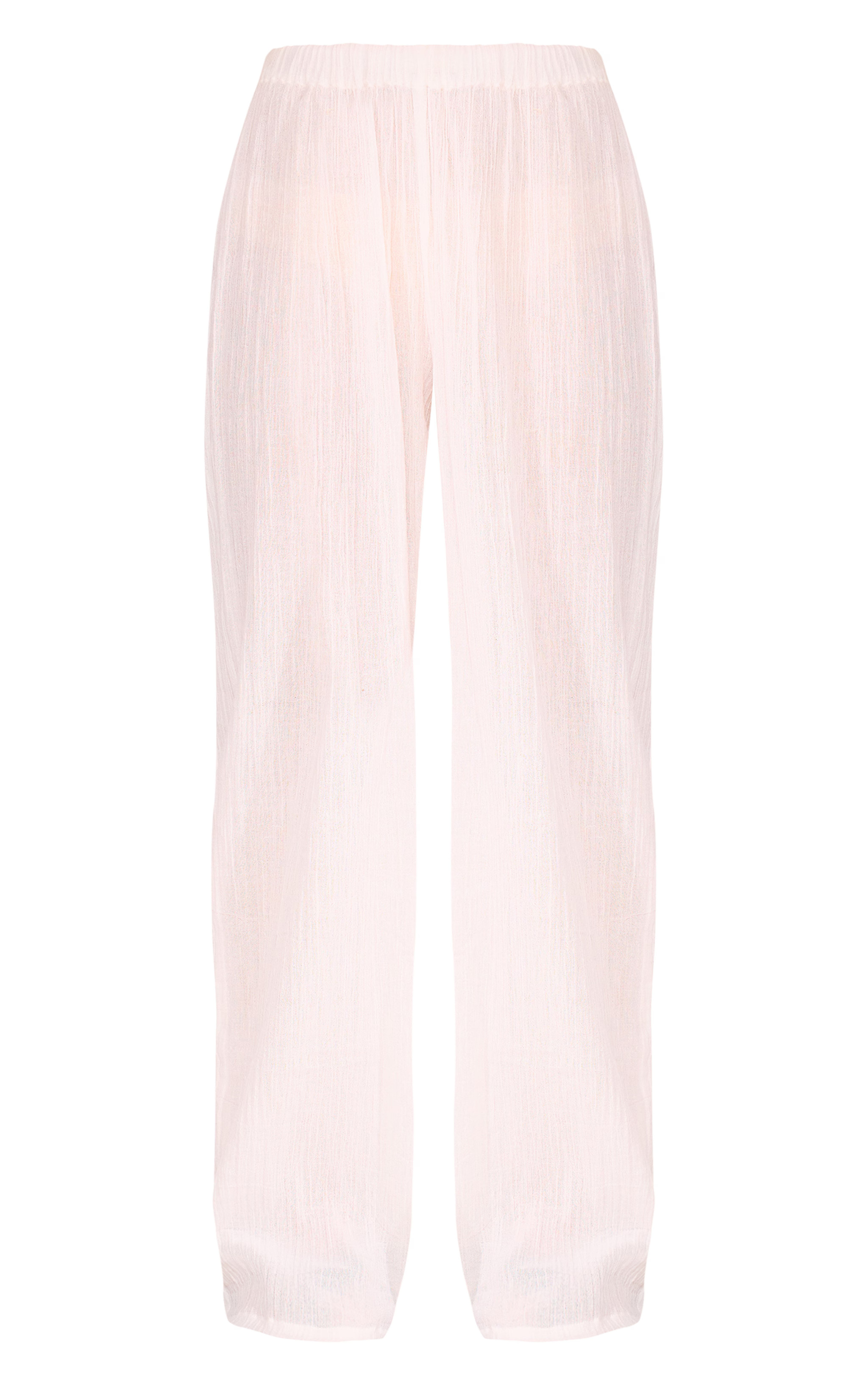 Cream Cheesecloth Textured Wide Leg Pants | PrettyLittleThing US