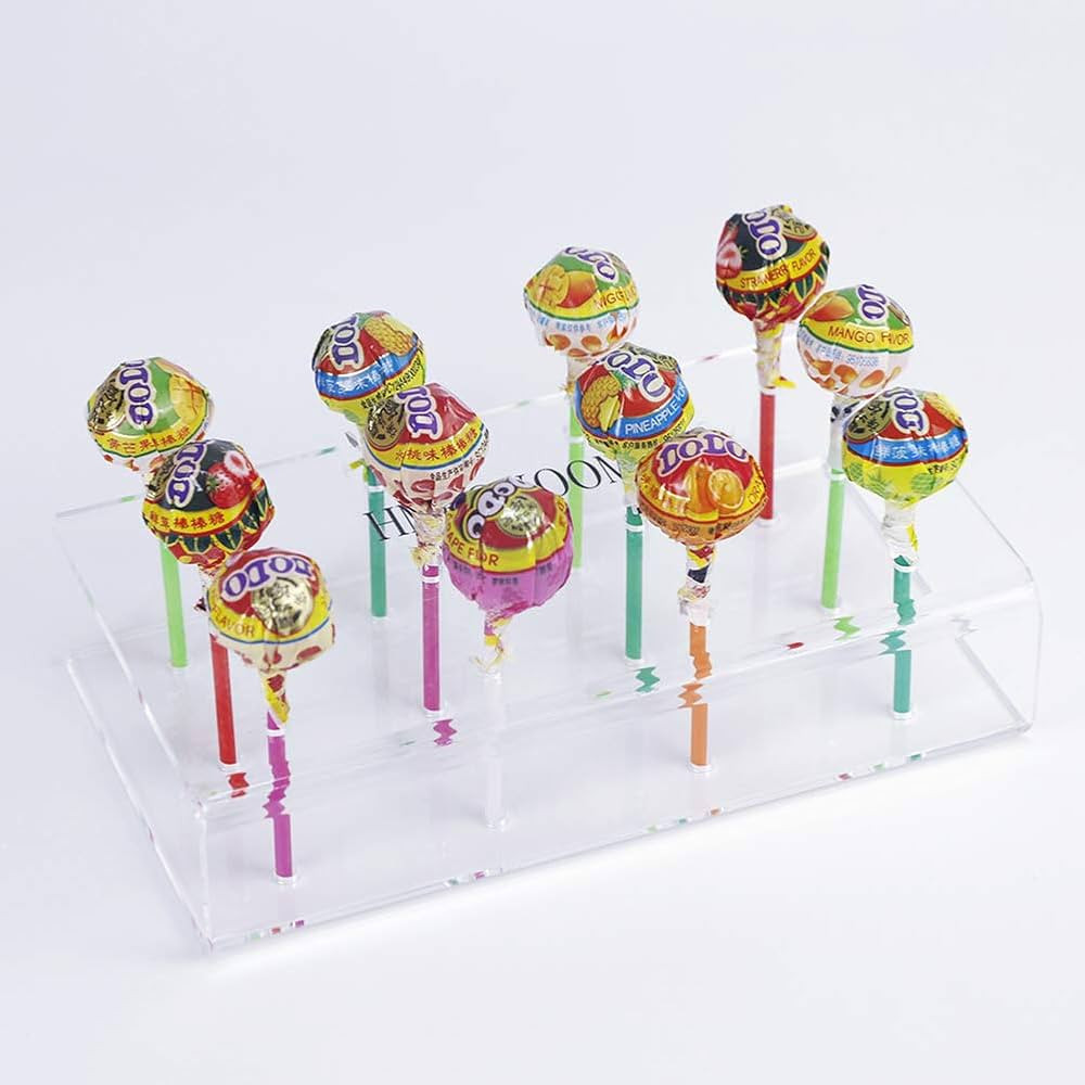 12 Holes Transparent Acrylic Lollipop Holder, Cake Pop Stand, Wedding Party Decor | Amazon (US)