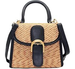 Retro Straw Woven Handbag Womens Small Cross Body Bag Shoulder Messenger Satchel | Amazon (US)