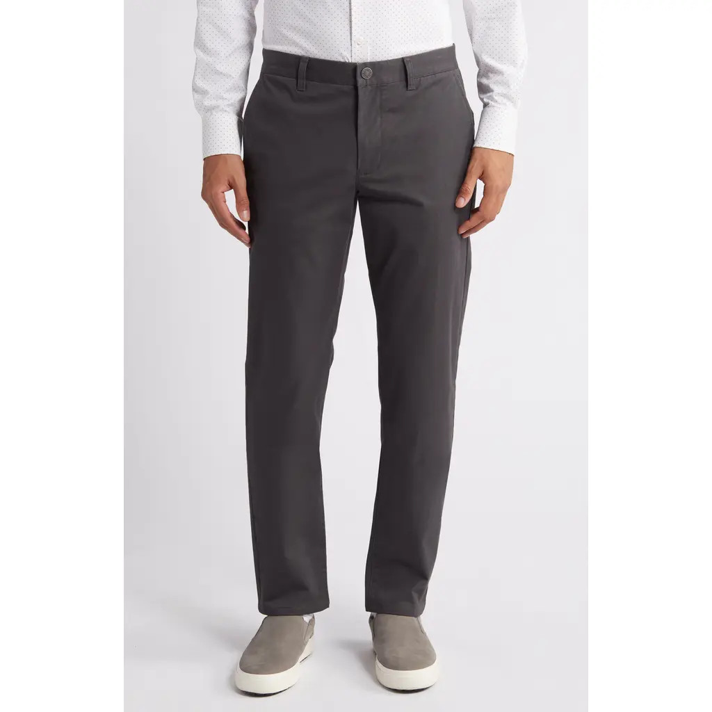 Bonobos Flat Front Stretch Cotton Chinos in Black Oyster at Nordstrom, Size 32 32 | Nordstrom