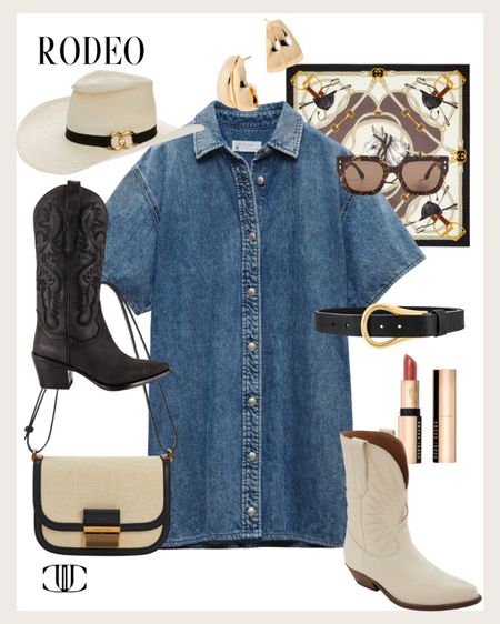 I get reader request all the time for specific outfits for upcoming events.  This denim look is the perfect thing to wear to a rodeo or western day themed event you may be attending. All the pieces come together to complete the western look but they can also be worn separately on a normal day just styled differently. 

Denim dress, cowboys boots, summer outfit, cowboy hat, scarf, lipstick, belt, sunglasses 

#LTKover40 #LTKshoecrush #LTKstyletip