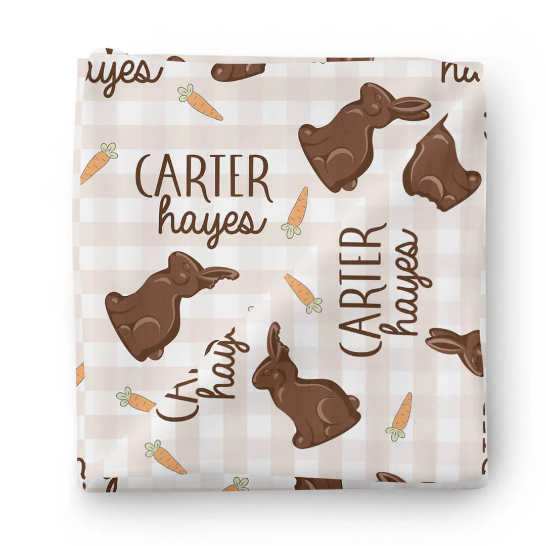 Bunny Bites Personalized Swaddle Blanket | Caden Lane