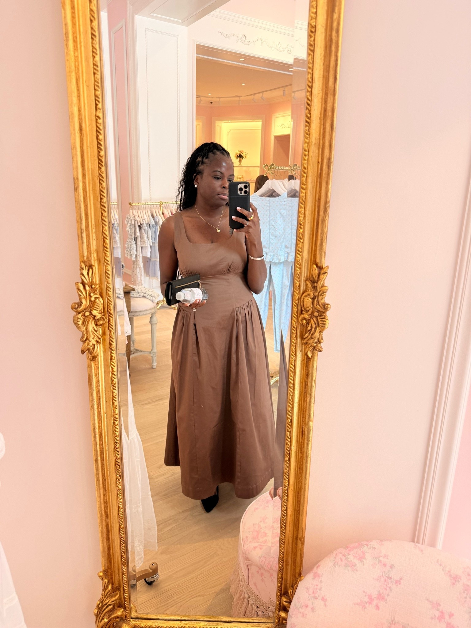 Chocolate midi pocket dress. Perfect summer workwear outfit.

#LTKootd #LTKPetite #LTKWorkwear
