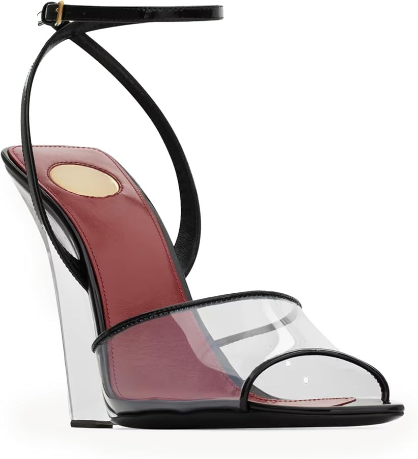 Wedge Sandals for Women Strappy Wedge Heels Pointed Open Toe Heeled Sandals Buckle Ankle Strap He... | Amazon (US)