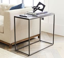 Duke Rectangular Metal Side Table (28") | Pottery Barn (US)