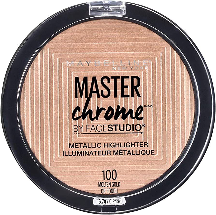 Maybelline New York Master Chrome Metallic Highlighter Powder Makeup, Molten Gold, 1 Count | Amazon (US)