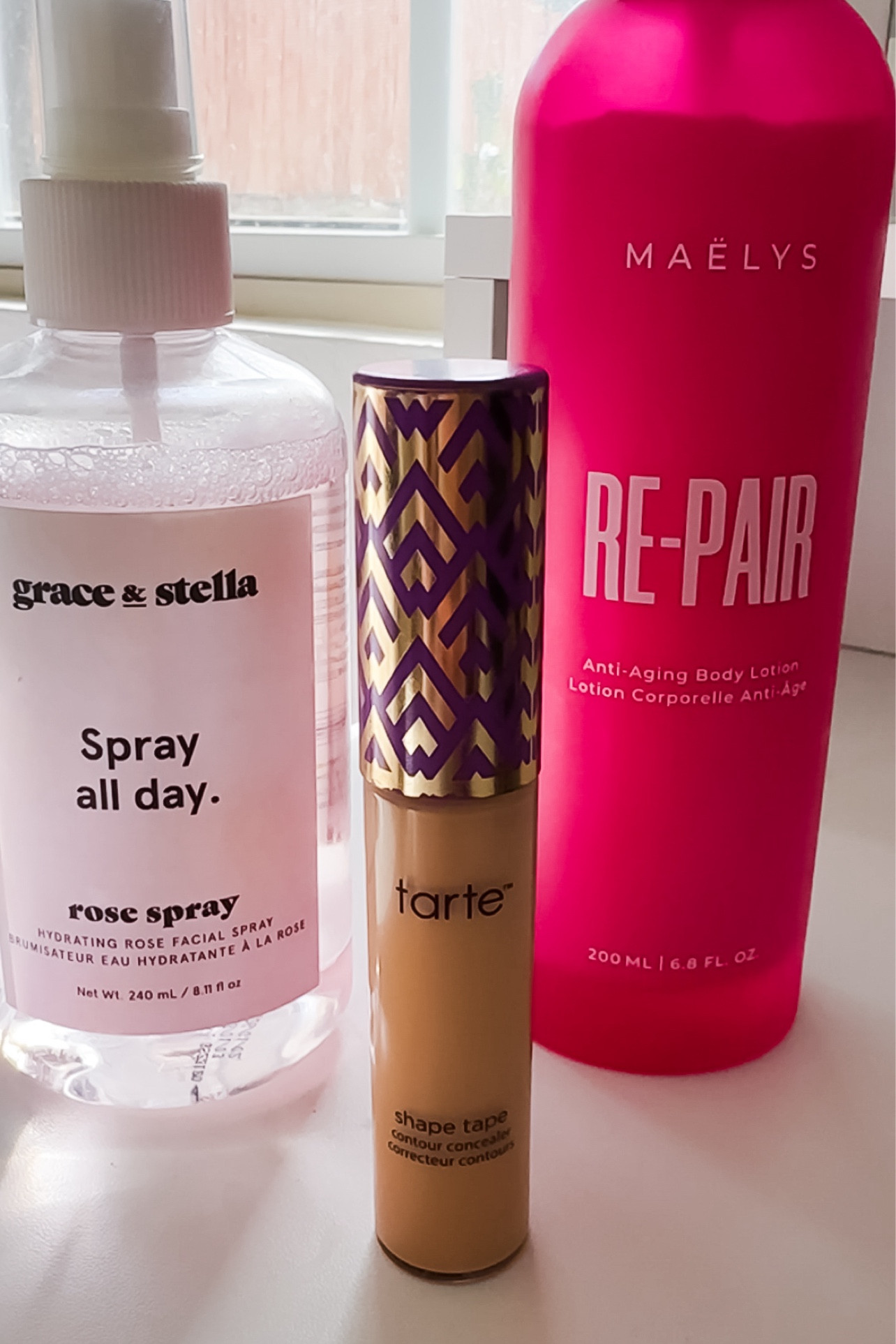 3 MUST HAVE PRODUCTS for Winter Skin! MAELYS Anti-aging body lotion, Tarte Shape Tape creamy concealer and Grace & Stella rose water spray to set make up and refresh skin throughout the day! 💗 I could not link the RePair lotion but Get Showy is similar just a cream so it’s a thicker. 

#LTKHoliday #LTKBeauty #LTKOver40