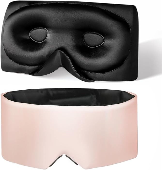 USlixury Silk Sleep Mask, 3D Contoured Eye Mask for Lash Extensions, Blackout Sleep Masks for Wom... | Amazon (US)