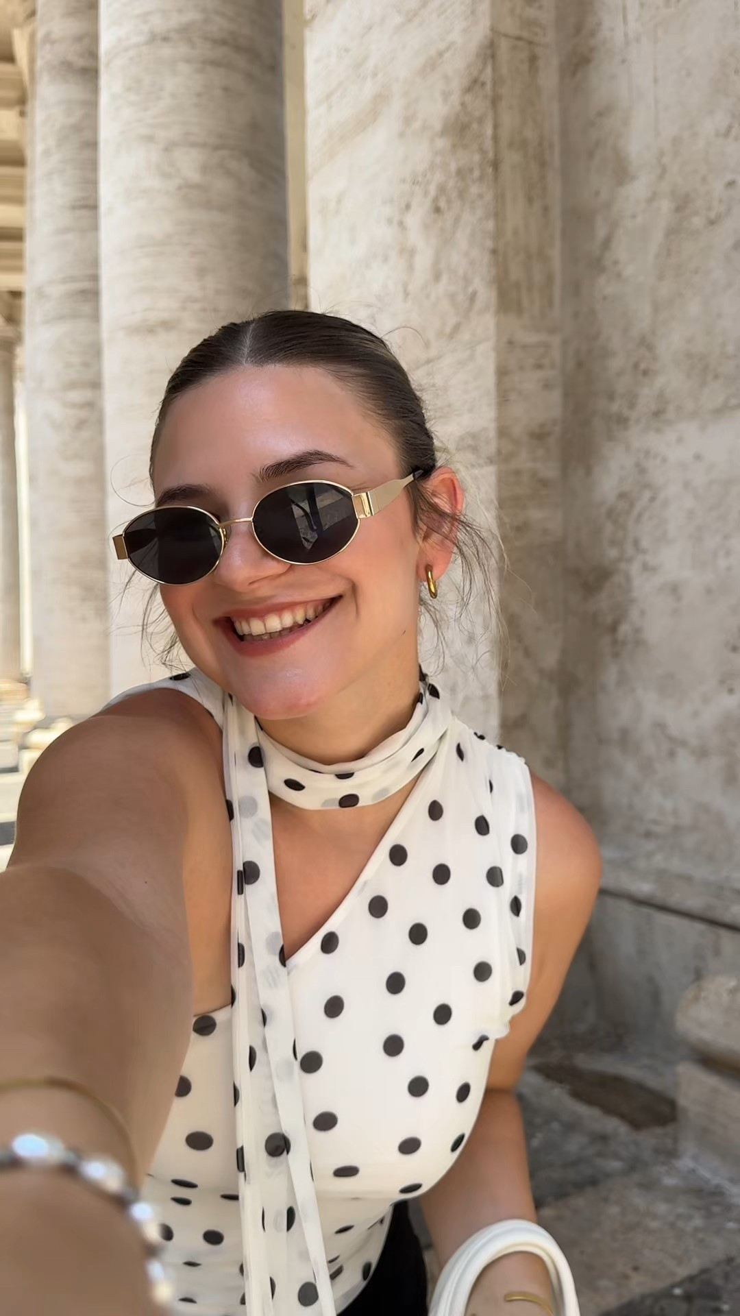 obsessed with this polka dot top 🖤 #polkadot #h&m #summeroutfit #blackandwhite #oldmoney #oldmoneystyle #chique #silkskirt 

#LTKsummer #LTKdeutschland #LTKeurope