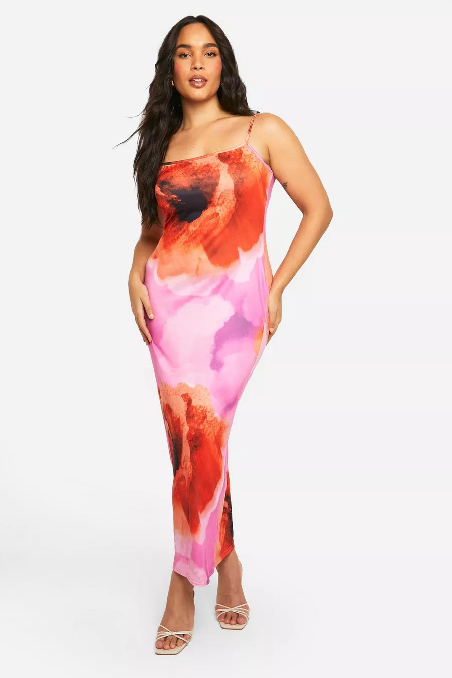Plus Printed Super Soft Scoop Neck Maxi Dress | boohoo (US & Canada)