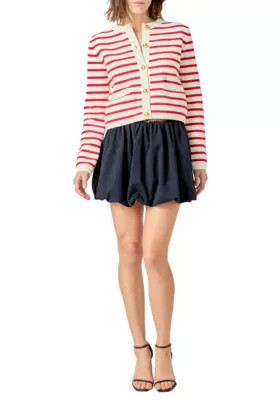 ENGLISH FACTORY Women's STRIPE CARDIGAN | Belk