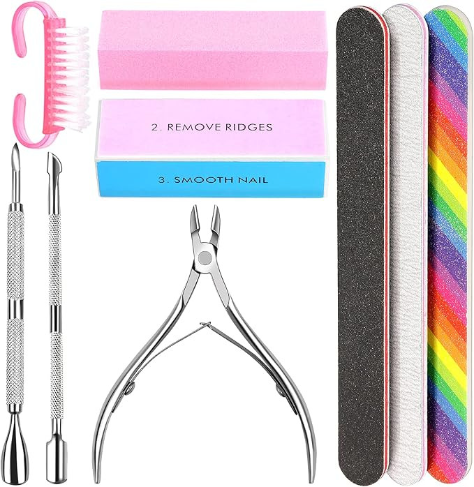 3pcs Double Sided Rectangular Nail File and Buffer, Buffer Block Sponge Polished, Nail Brush, Com... | Amazon (US)