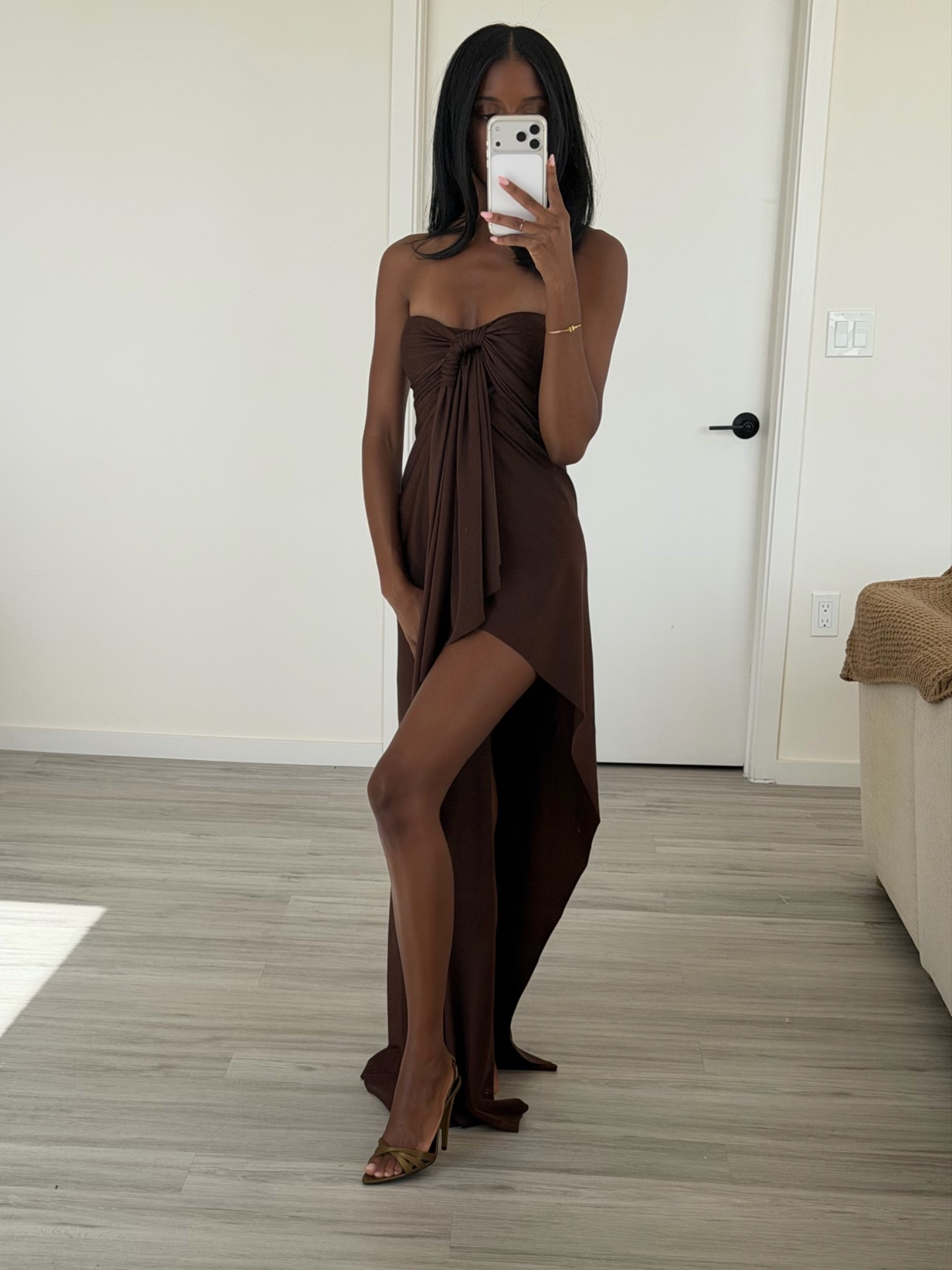 Brown tube dress