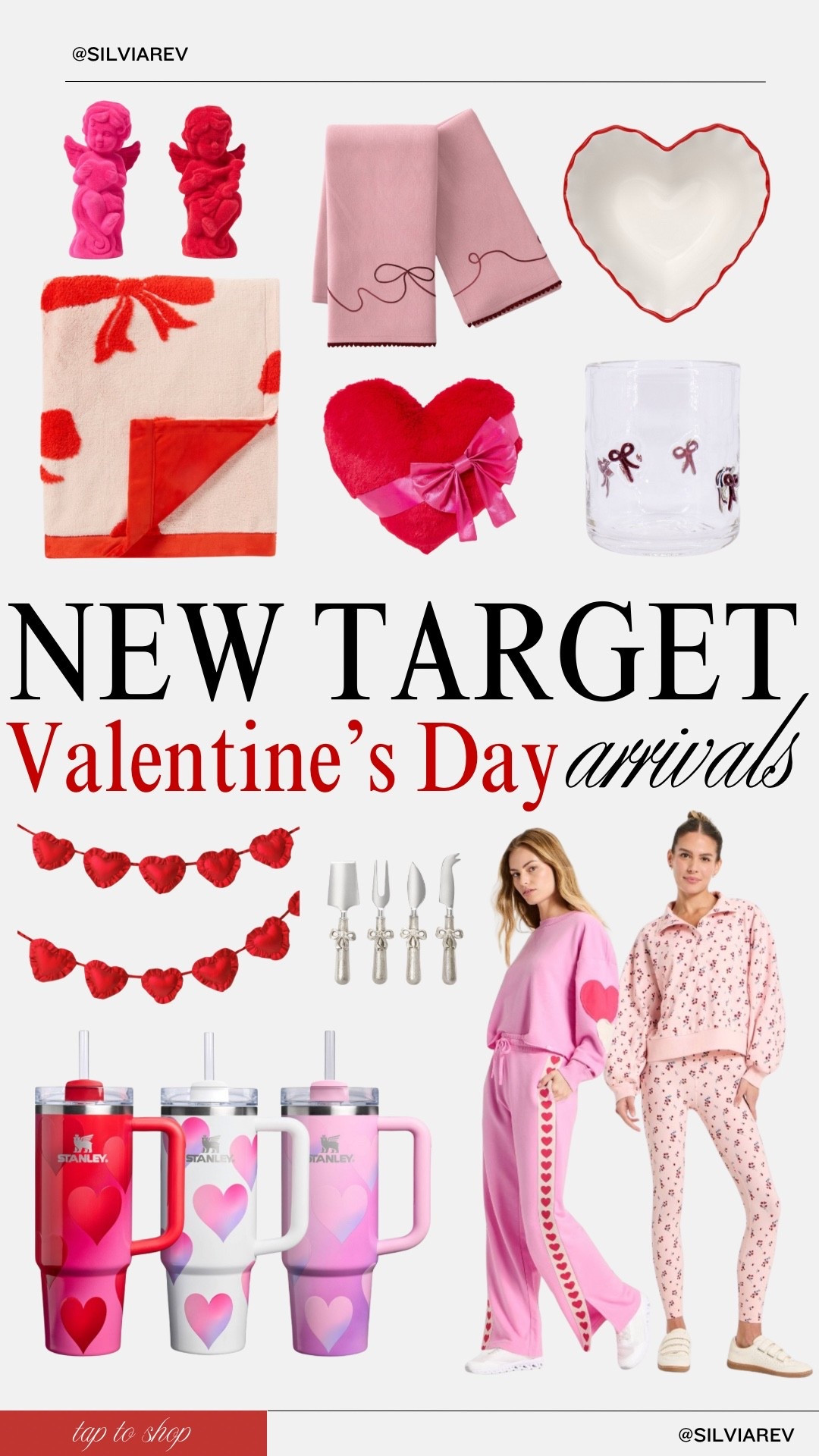 JUST IN: Target’s newest Valentine’s Day arrivals! So many great finds to wear, host, and decorate around the house. I’ve already grabbed a few pieces to cure those post holiday blues after taking down the Christmas decorations. Time to plan Galentine’s Day! 

#target #targetfinds #newarrivals #valentinesday #valentinesdaydecor #hostingdecor #hosting #homedecor #decorating #galentinesday #home #decor #seasonal #matchingset #bows #hearts #iconglasses #stanley 

#LTKFindsUnder100 #LTKHome #LTKSeasonal