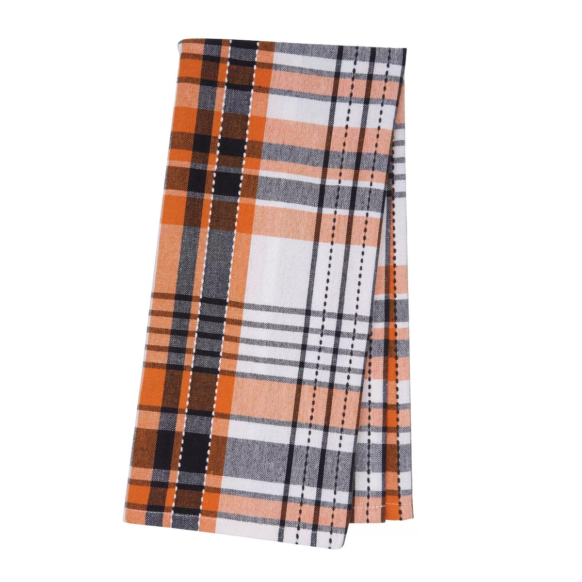 C&F Home Zelda Orange and Black Plaid Halloween Kitchen Towel | Target