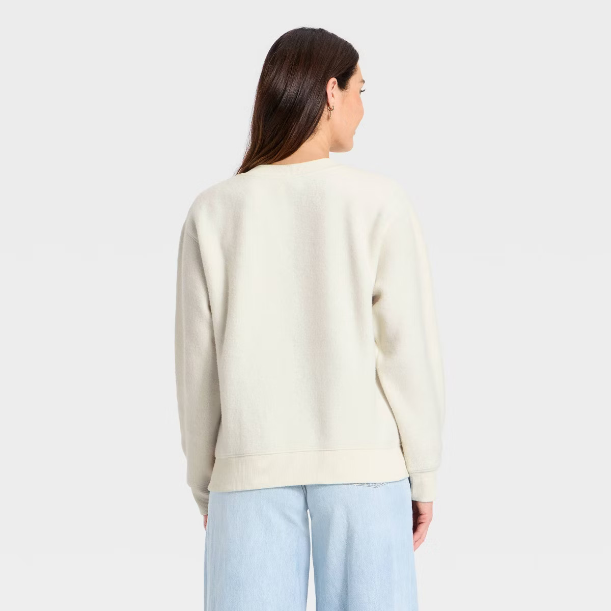 Women's Holiday Knit Embroidered Pullover Sweatshirt - Universal Thread™ Cream | Target