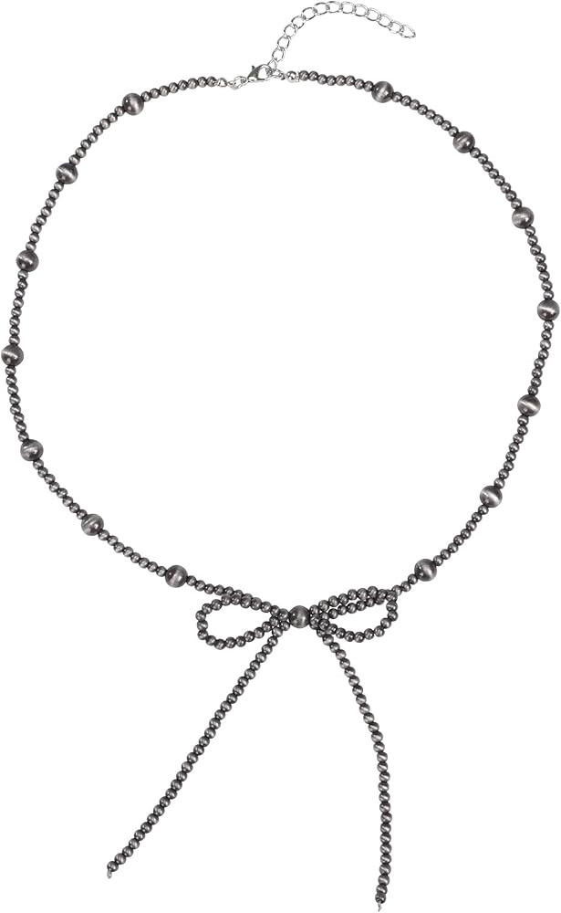 Bow Bowknot Pearl Cowboy Cowgirl Navajo Pearl Necklace For women Western Boho Beaded Necklaces | Amazon (US)
