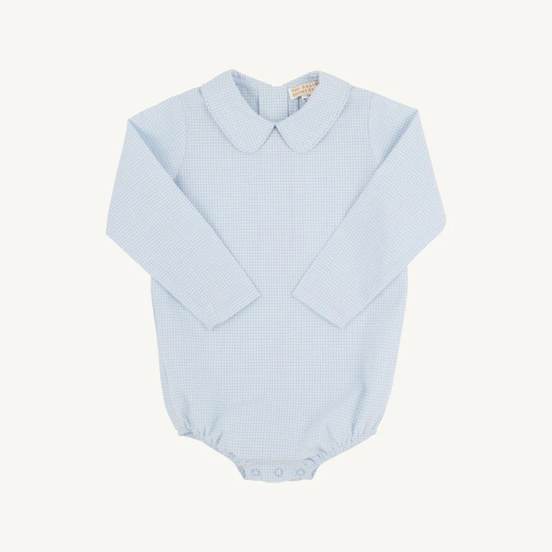 Peter Pan Collar Shirt & Onesie (Long Sleeve Woven) - Barrington Blue | The Beaufort Bonnet Company