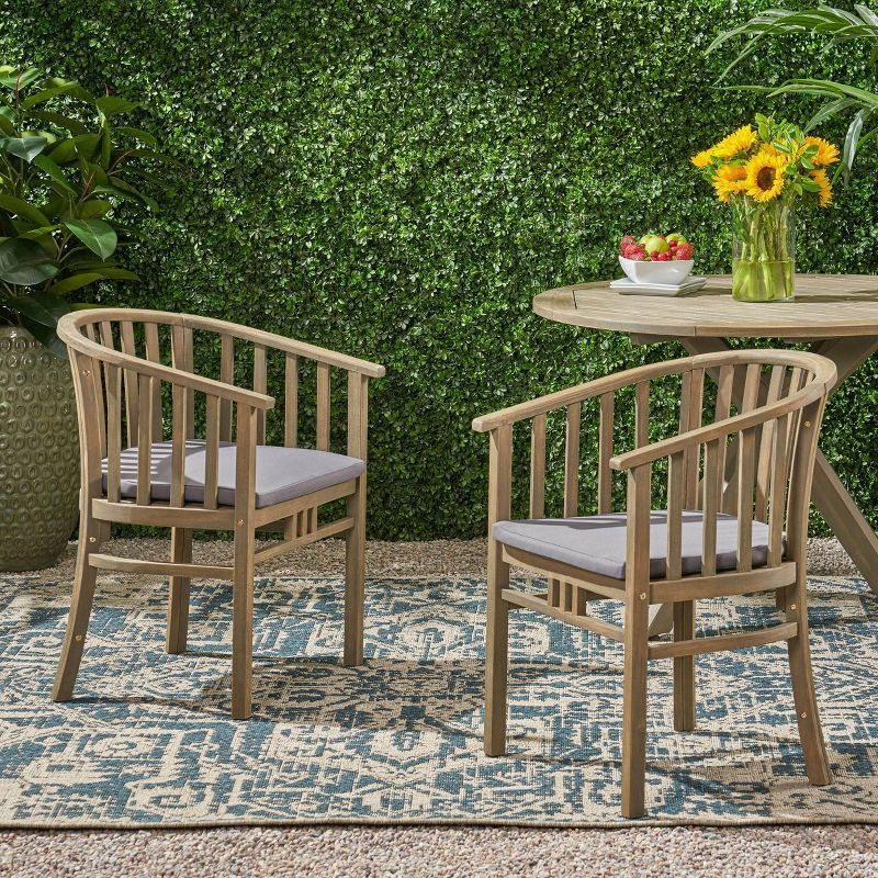 2pk Alondra Wooden Patio Dining Chairs - Christopher Knight Home | Target