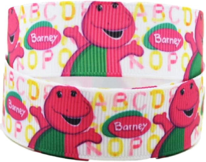 Barney Cartoon Character 1 Inch Wide Repeat Ribbon (1 Yard) | Amazon (US)