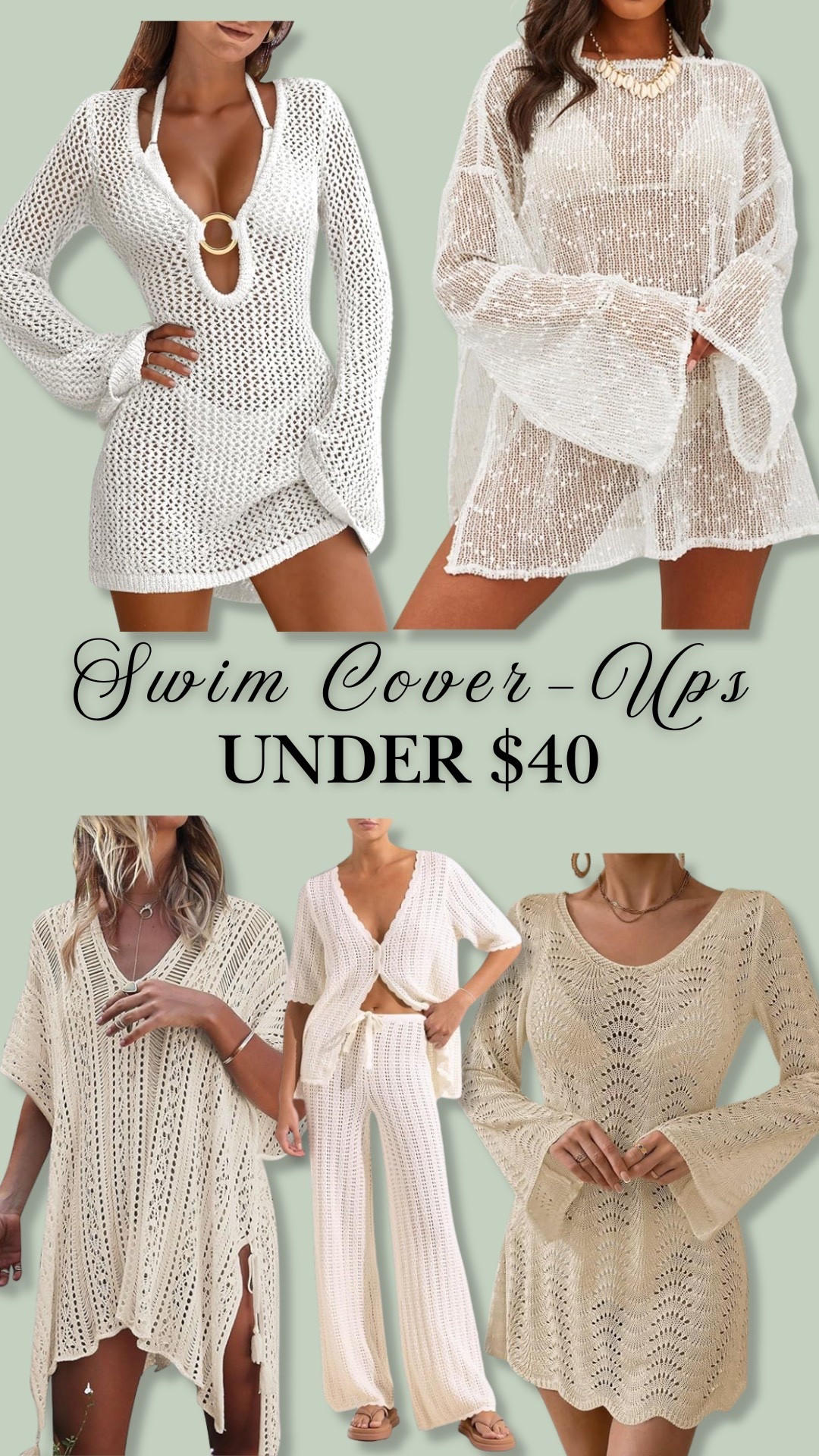 Affordable swim coverups for any beach or spring break trip! ￼

#LTKSeasonal #LTKSpringSale #LTKootd