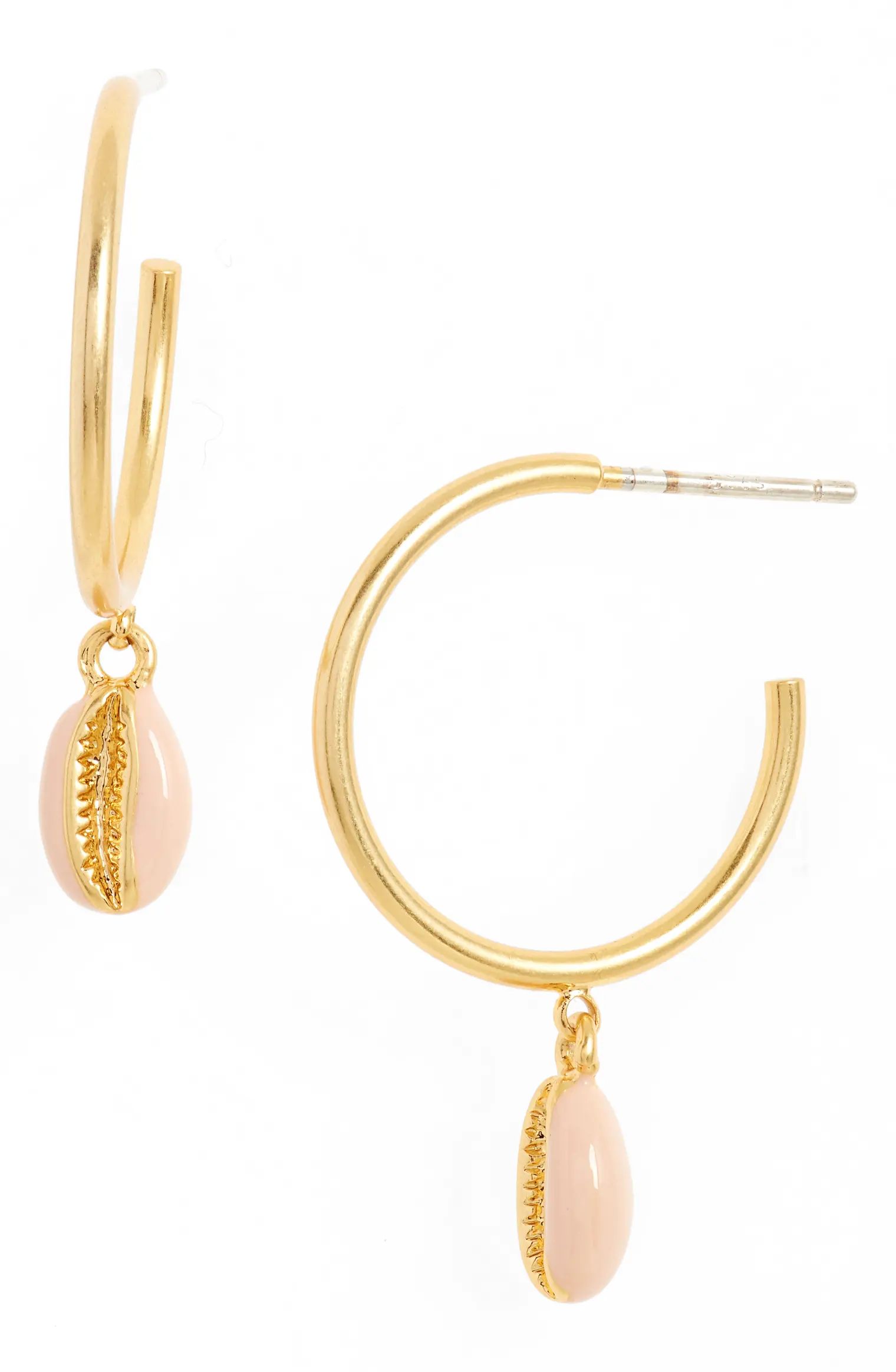 Enameled Cowrie Shell Mini Hoop Earrings | Nordstrom