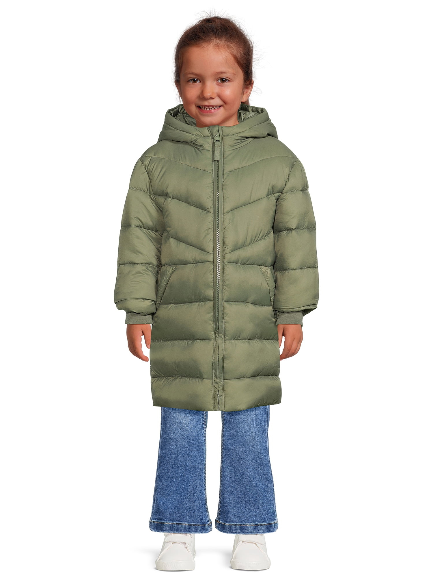 Wonder Nation Toddler Long Length Puffer Jacket, Sizes 12M-5T | Walmart (US)
