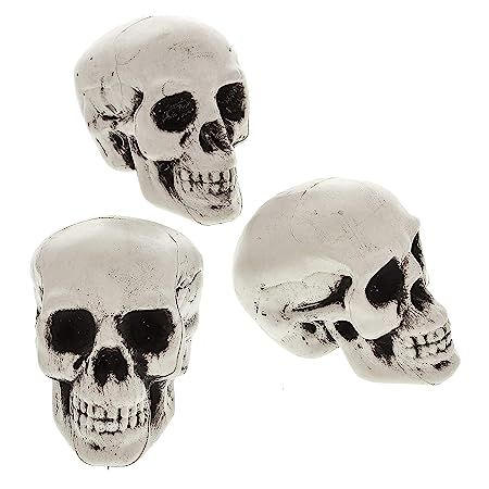 Halloween Haunters 5" Plastic Skulls Haunted House Graveyard Party Prop Decorations (Bag of 3) - ... | Amazon (US)