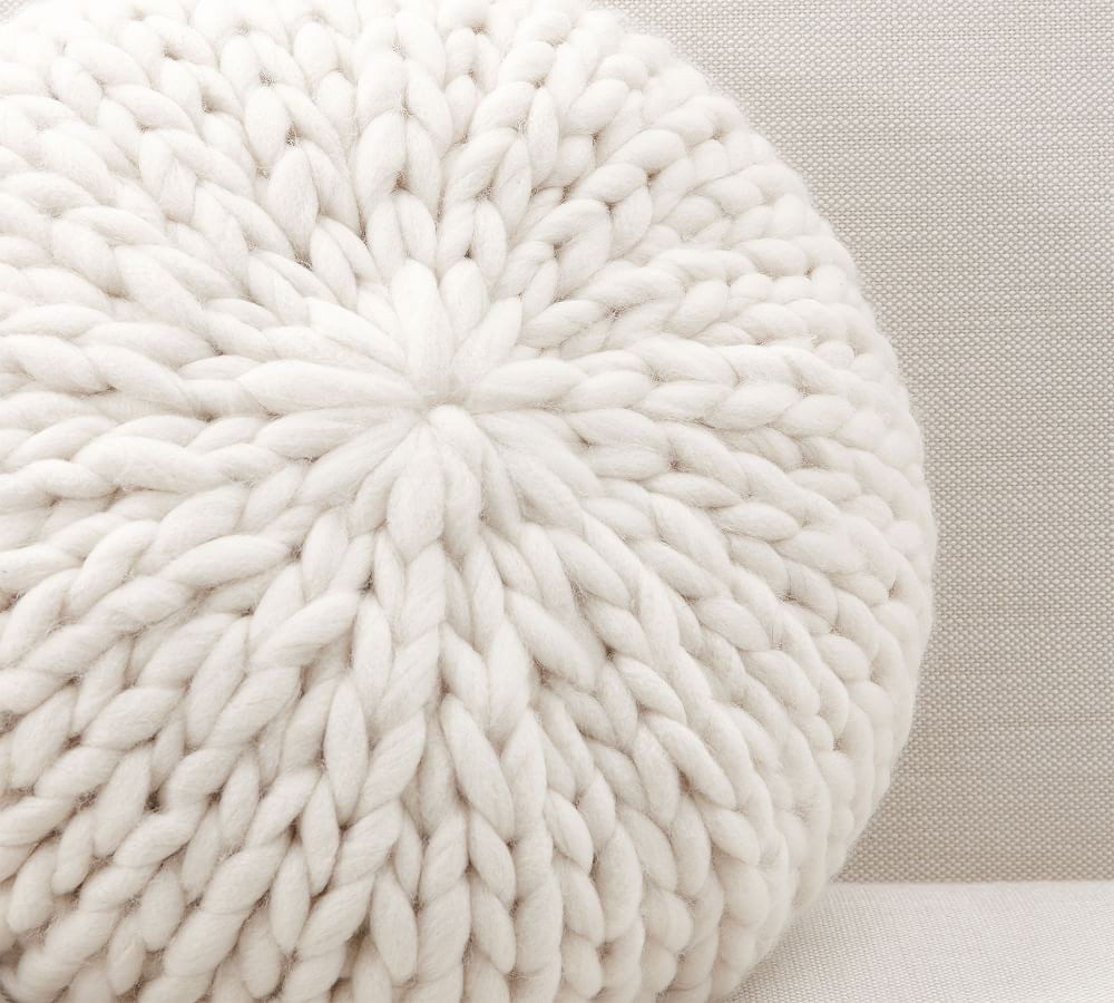 Cozy Handknit Round Throw Pillow | Pottery Barn (US)