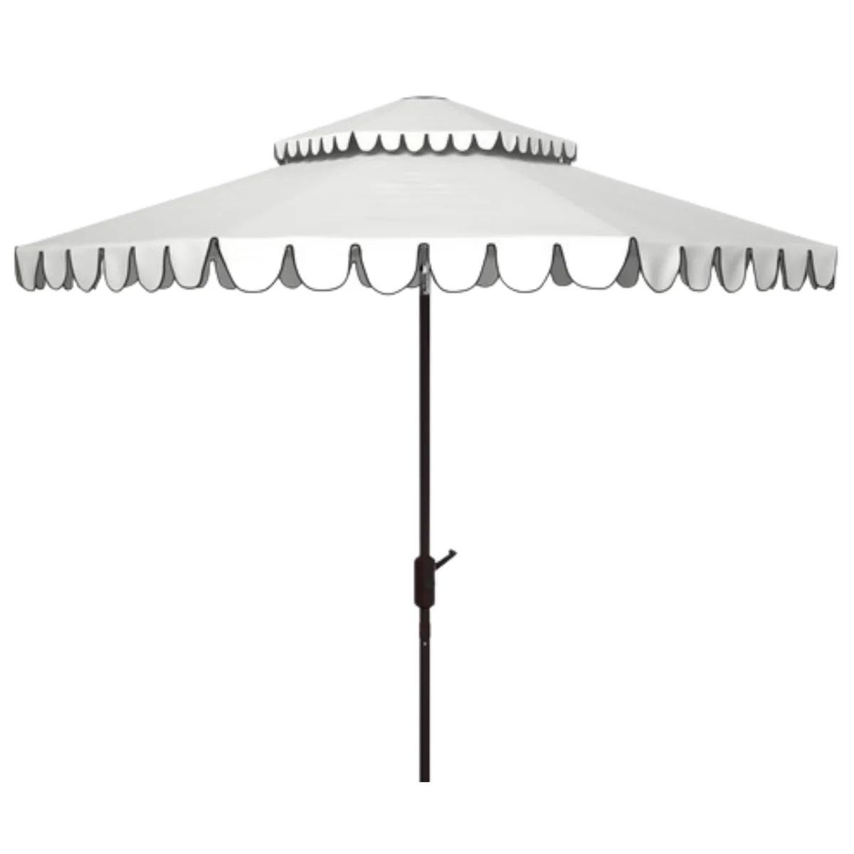 Resort Inspired 9 Foot Round Double Top Crank Umbrella in White | The Well Appointed House, LLC