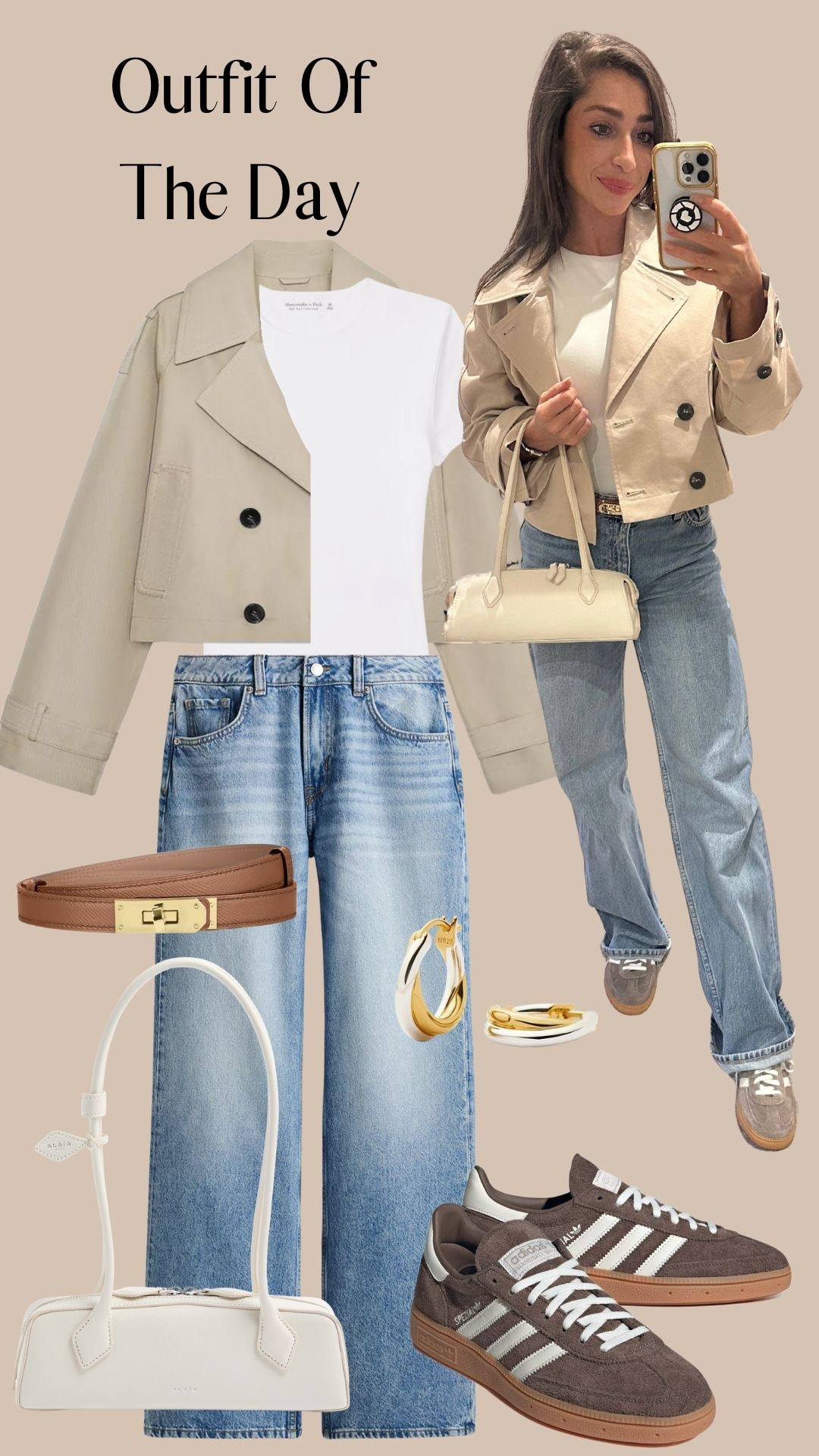 OOTD: Zara short trench, H&M jeans, A&F bodysuit, Amazon belt, Mango bag, Adidas trainers, Missoma earrings 

#LTKstyletip #LTKautumn #LTKbag