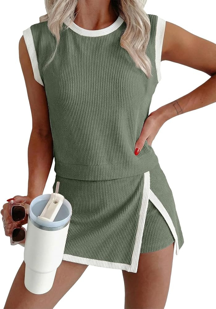 EVALESS 2 Piece Sets Women Summer Workout Outfits | Amazon (US)