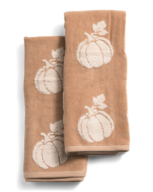 Set Of 2 Pumpkin Hand Towels | Bed & Bath | Marshalls | Marshalls