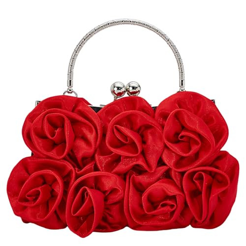 Clutch Purses for Women Satin Evening Purses for Women Red Clutch Wedding Purse Cocktail Party Prom Dressy Handbags | Amazon (US)
