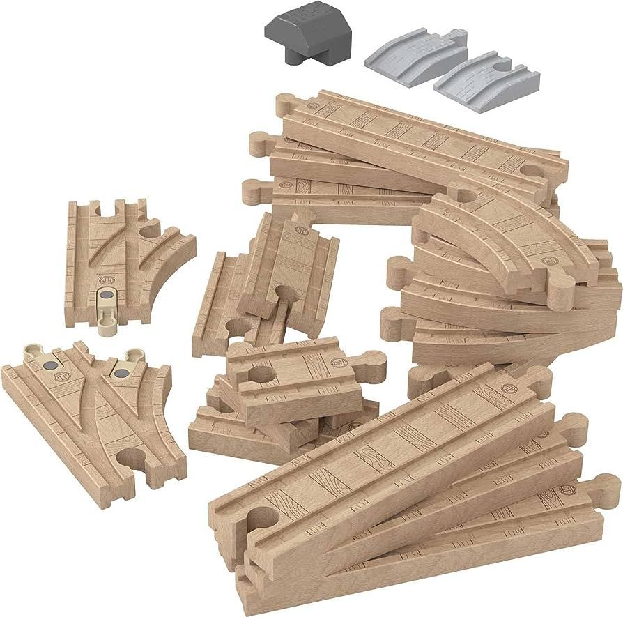 Thomas & Friends Wooden Railway Track Set Expansion Clackety Track Pack, 22 Wood Pieces for Presc... | Amazon (US)