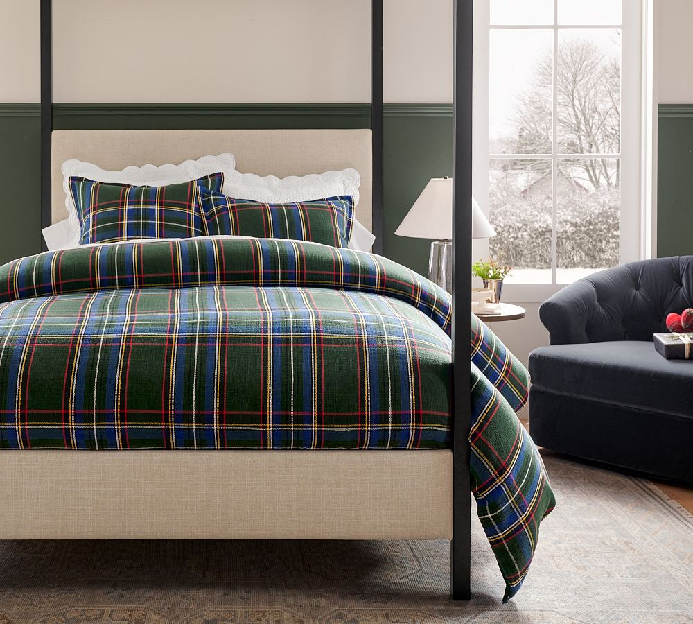 Stewart Plaid Cotton Duvet Cover | Pottery Barn (US)