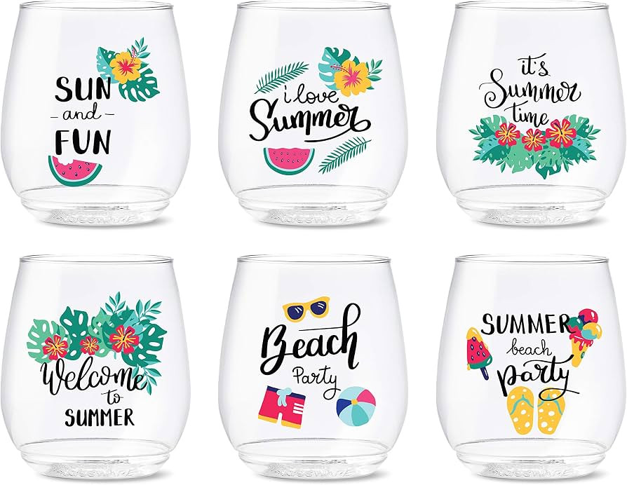 TOSSWARE POP 14oz Vino Summer Sips 1 Series, SET OF 6, Premium Quality, Recyclable, Unbreakable &... | Amazon (US)