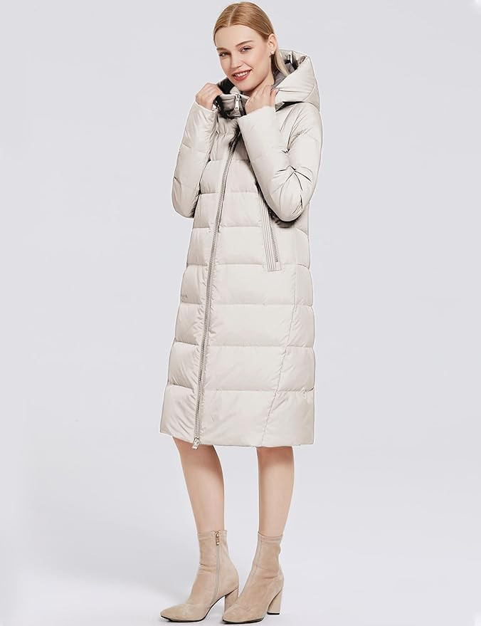 Women's Long Puffer Jacket Casual Zip Up Quilted Hooded Thickened Warm Winter Padded Down Coat Ou... | Amazon (US)